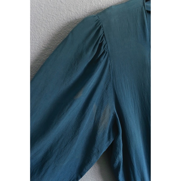 Vintage 80s Maggy London Blue Silk Summer Dress - Picture 6 of 6